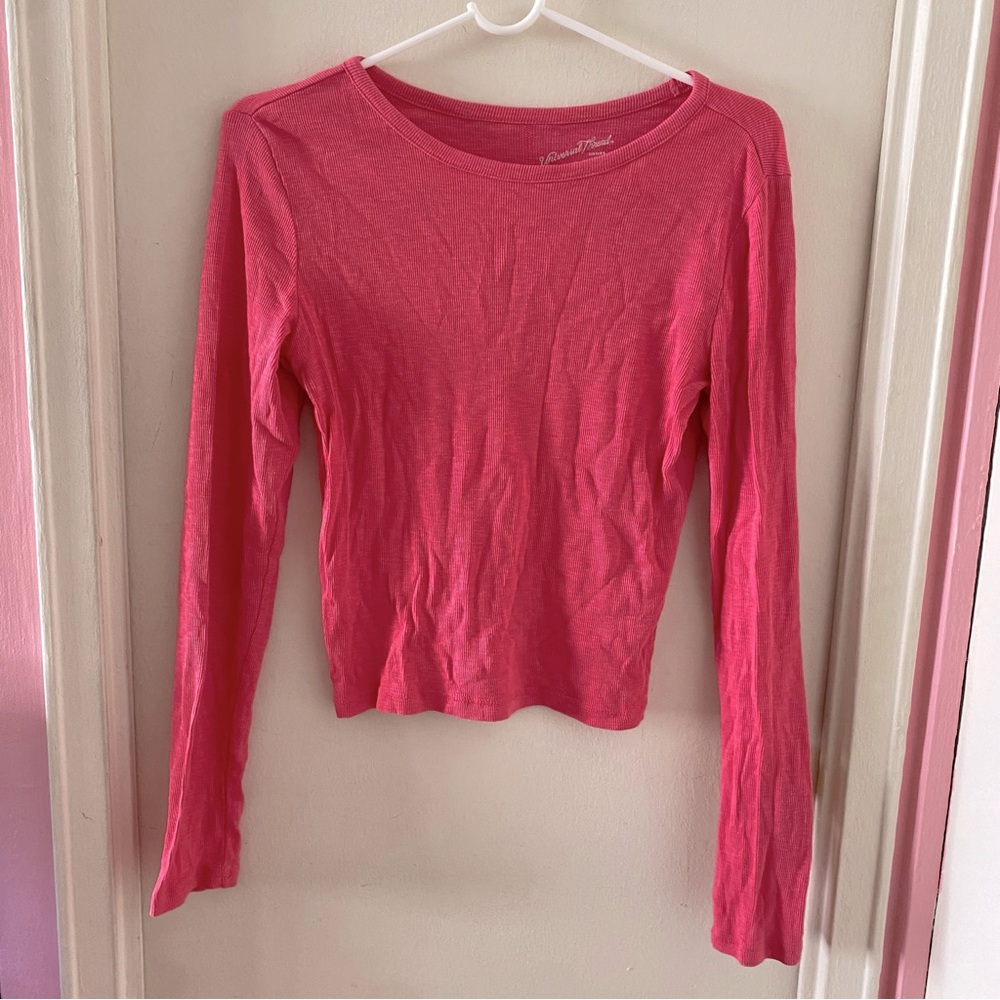 Universal Thread Pink Ribbed Long Sleeve Top